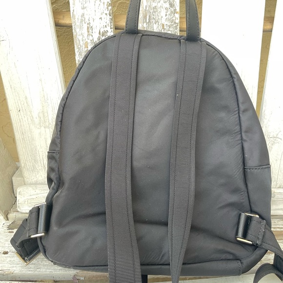 KATE SPADE black canvas backpack with black leather straps! - Picture 2 of 7